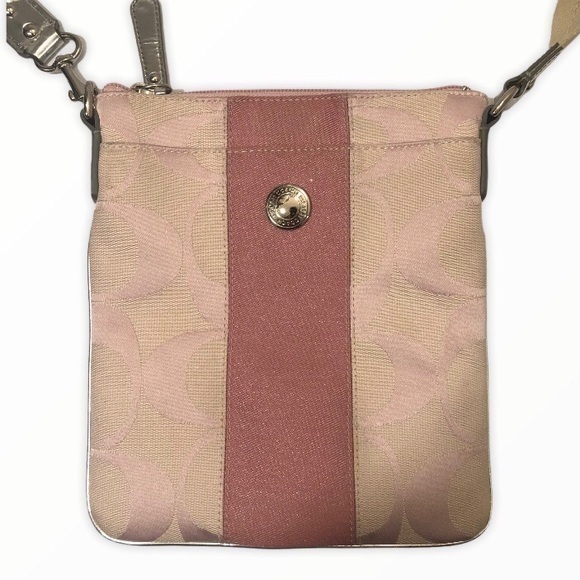 Coach pink signature swingpack crossbody bag - Picture 1 of 11